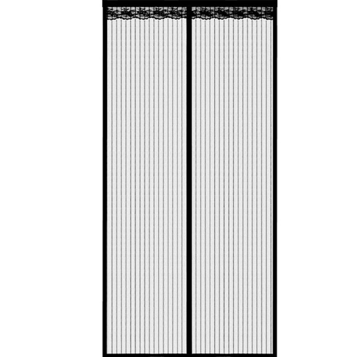 Plasa pentru usa INF, cu inchidere magnetica puternica, cu captuseala din blana sintetica pentru confort, Negru, 100 x 220 cm, 1 buc.