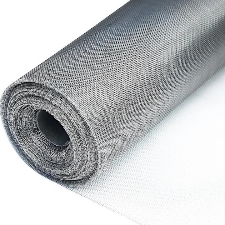 Plasa pentru fereastra, rola 120 x 300 cm, plasa anti-insecte din fibra de sticla cu suprafata PVC, ochiuri fine, lavabila si ignifuga, include perie de curatare pentru fereastra, Gri, 1 rola
