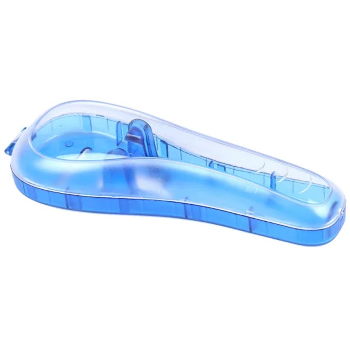 Cutie depozitare pentru lame de ras, suport pentru lame, din plastic, ecologic, portabil pentru calatorii, albastru transparent, 162 x 61 mm, 1 buc