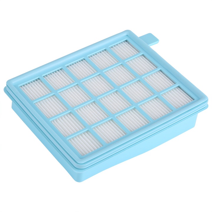 Filtru HEPA pentru aspirator, calitate superioara, compatibil cu Philips, anti-alergeni, reduce uzura componentelor, albastru, 1 buc