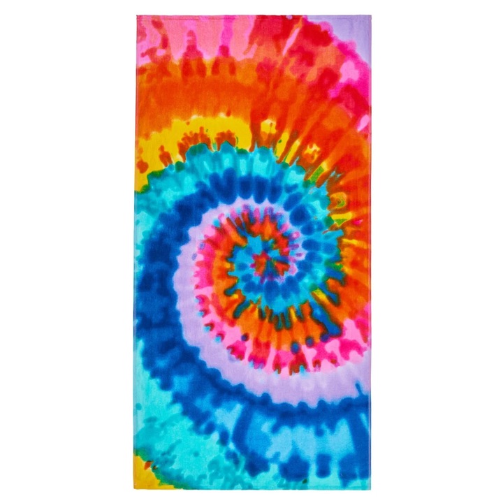 Prosop de plajă, H Hotel Supplier, model SPIRAL TIE DYE MULTI, bumbac 100%, 76x152cm, 350g/mp