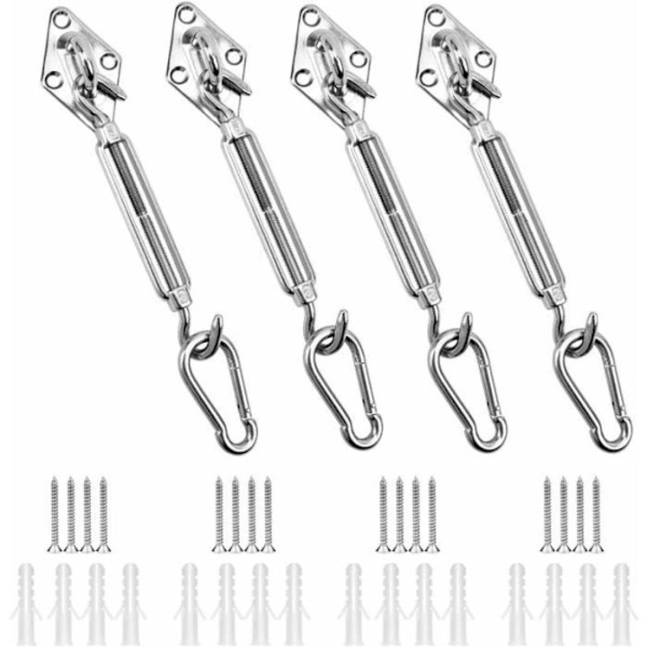 Set accesorii fixare copertina inox 304, reglabil, 12 piese, multicolor