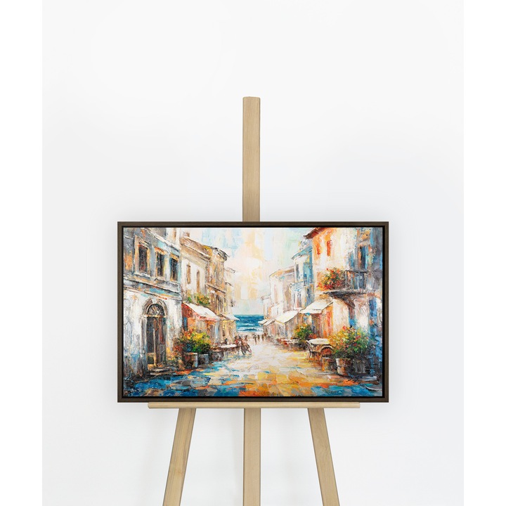Tablou pictat manual "Warm Breeze" – 60x40 cm, panza, acril, rama decorativa