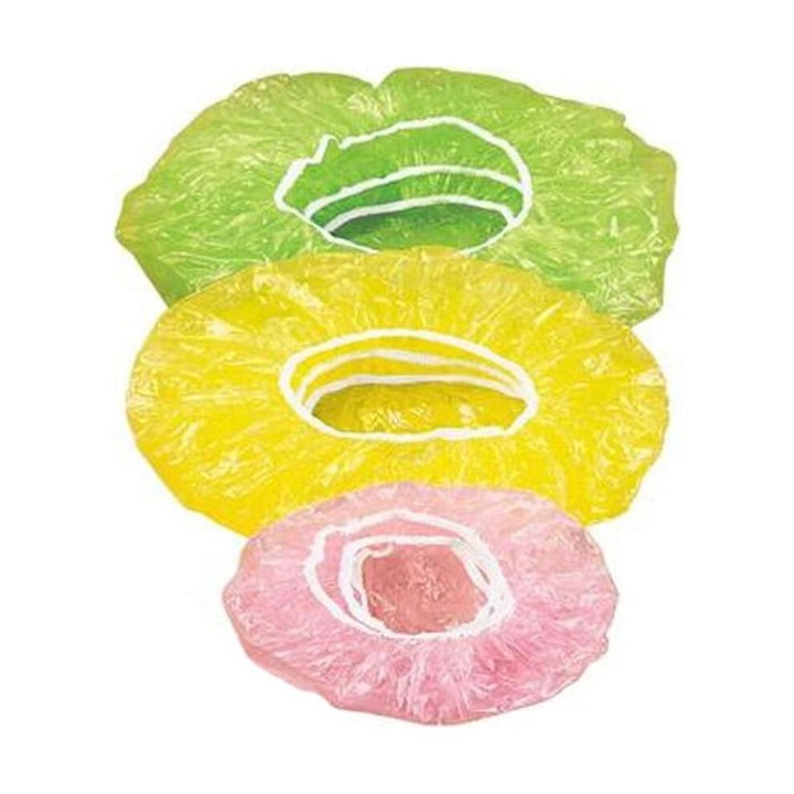 Capace alimentare elastice/huse pentru boluri, reutilizabile, cu banda elastica care se fixeaza pe boluri, farfurii si cupe, Multicolor, 24 bucati (8 de fiecare marime)
