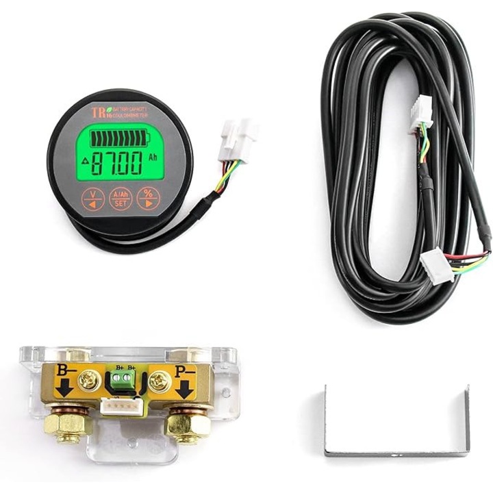 Monitor akkumulátor 100V 350A voltmérő ampermérő LCD, fogyasztásmérő, kábellel