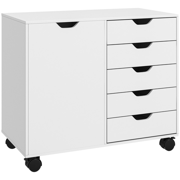 Dulap pentru documente, HOMCOM, MDF, PAL, 78 x 40 x 66.5 cm, Alb