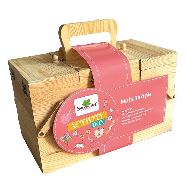 Activity Box, cutia cu fire pentru cusut, tricotat si crosetat