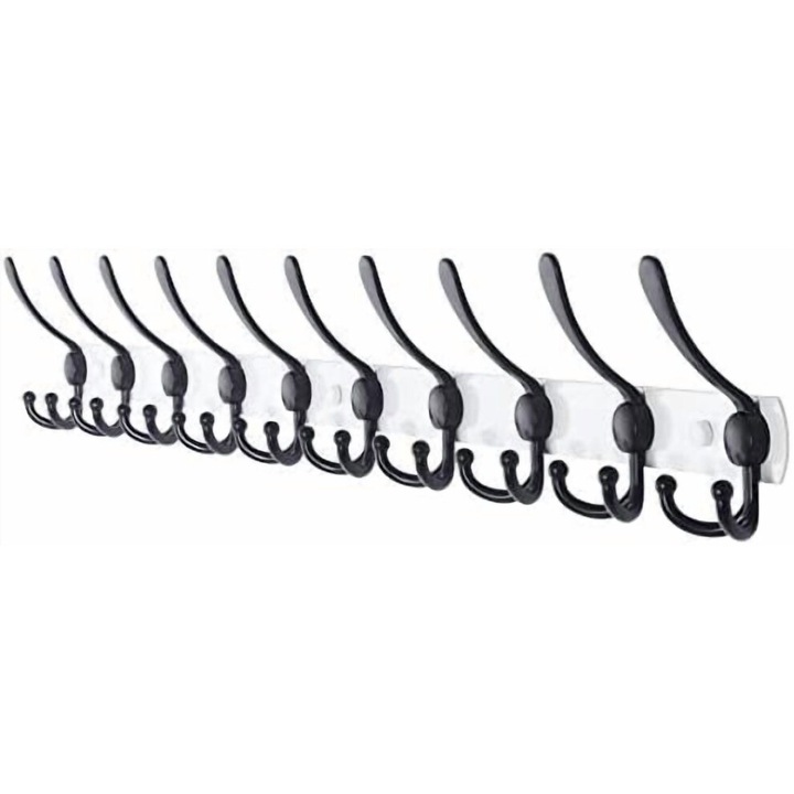 Fali fogas, 96.5 cm, 10 kampó, fekete-fehér, 41.3x13.3x5.1 cm