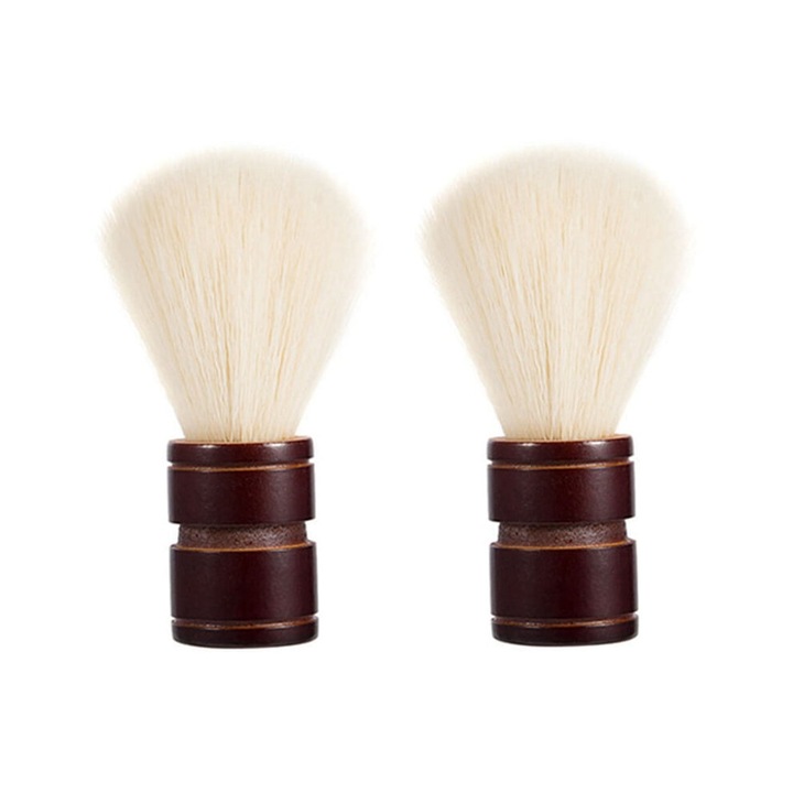 Set 2 pensule barbierit, lemn natural, 9.5x3x3cm