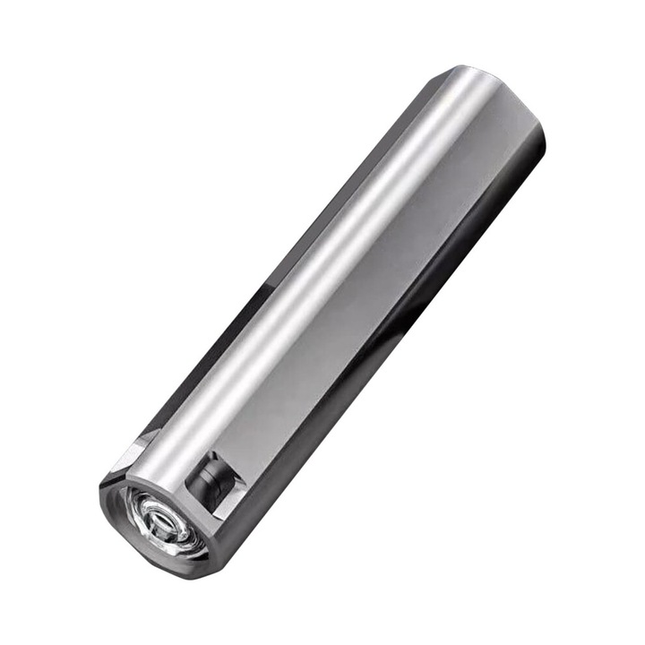 USB újratölthető LED lámpa, 2000 mAh, vízálló, ezüst, 12.4x4x3 cm
