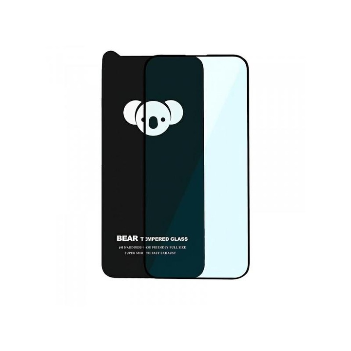 Folie de protectie Ecran Bear HD pentru Apple iPhone 15 Pro Sticla Securizata Full Glue Neagra