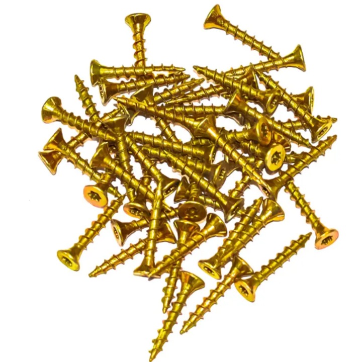 Set 1000 bucati holzsurub PAL/lemn, 4.0x50 mm, cap inecat PZ 2, zincat, galben