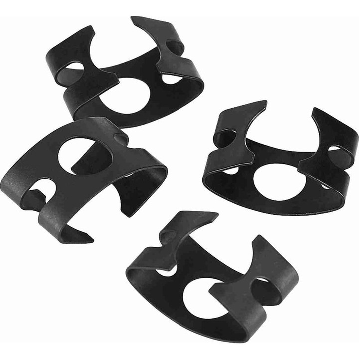 Cleme pentru furtun frana (clipsuri) 4D0611715B, pentru Golf MK1/MK2/Cabriolet/Scirocco, din plastic rezistent, montare usoara, negru, 4 bucati
