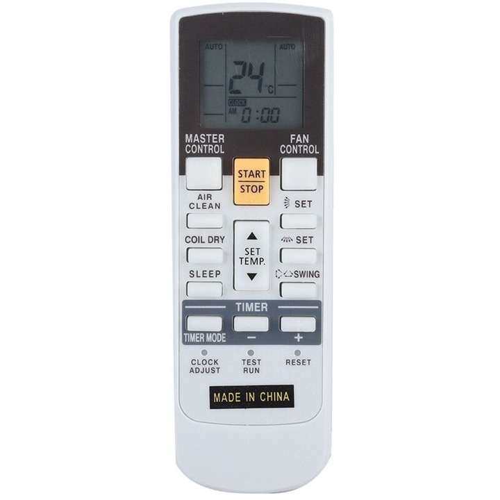 Légkondicionáló távirányító, kompatibilis a Fujitsu AR-RY12/AR-RY13/AR-RY3/AR-RY4/AR-RY14/AR-RY11 modellekkel, ABS-ből, vezérlési távolság >8 m, 2x AAA (nem tartozék), fehér, 1 db