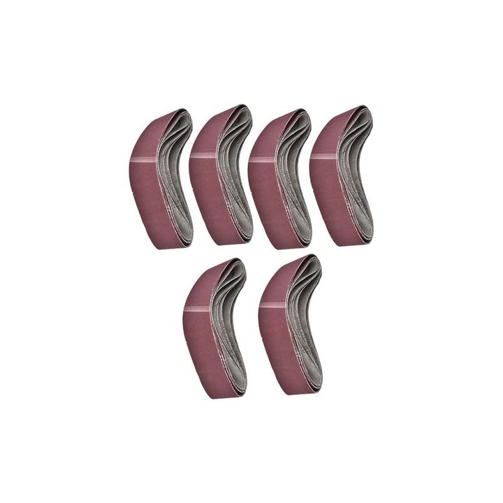 Banda abraziva / curea de slefuit 915x100 mm, oxid de aluminiu, rezistenta la abraziune, granulatii 60/80/100/120/150/180, maro, 6 bucati