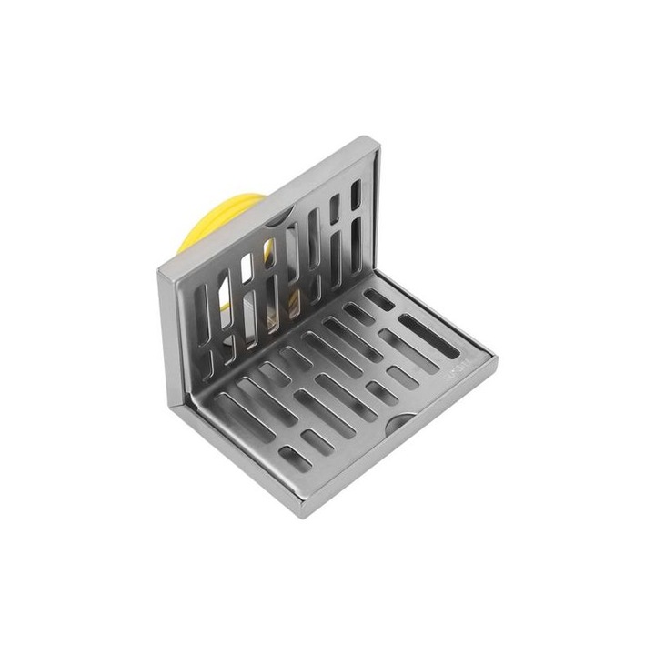 Scurgere pardoseala colt, inox 304, rezistenta, 75mm, argintiu