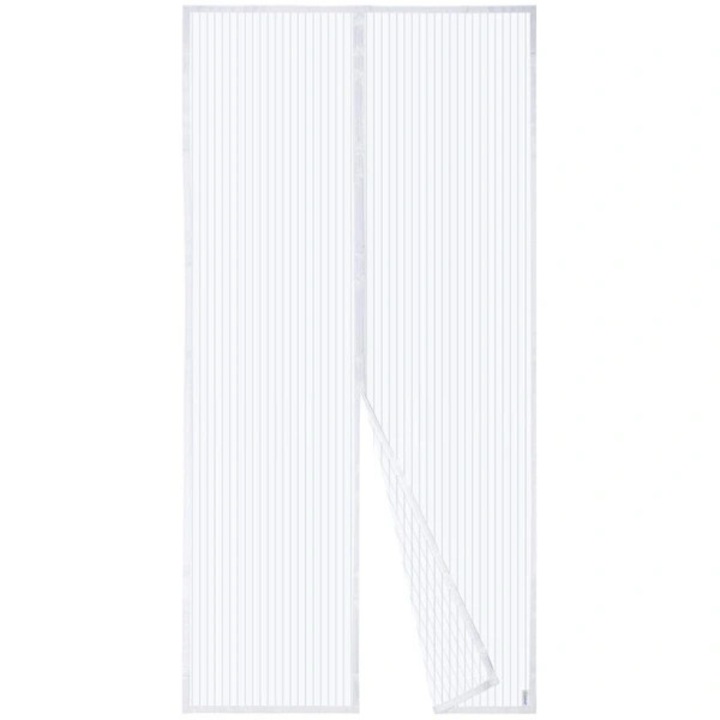 Plasa tantari pentru usa, perdea magnetica cu inchidere automata, plasa fina, montare fara scule, alb, 120x220 cm