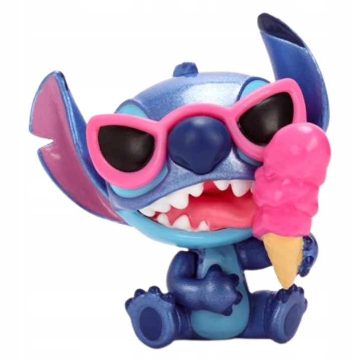 Figurina De Colectie, Jada Toys, Lilo Stitch, Material Metal Die Cast, Inaltime 6 Cm Miniatura, Model Stitch Cu Gheata, Licenta Oficial Disney Jucarie, 6x4x3 cm, Albastru