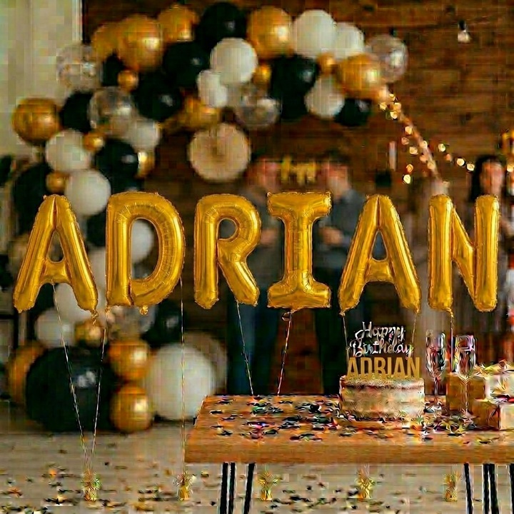 Метализирани фолиеви балони, комплект ADRIAN, хелий или въздух, включена сламка, 40 см, златист, Damur