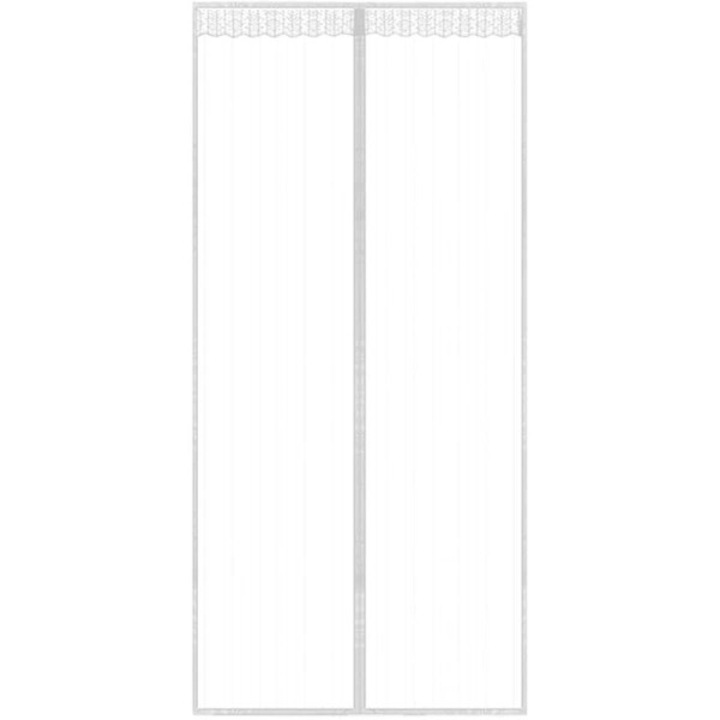 Plasa pentru usa anti-tantari (cortina magnetica), cu inchidere automata cu benzi magnetice, montaj rapid fara gaurire, capse practice pentru mentinere deschisa, Alb, 1 buc, 140 x 240 cm