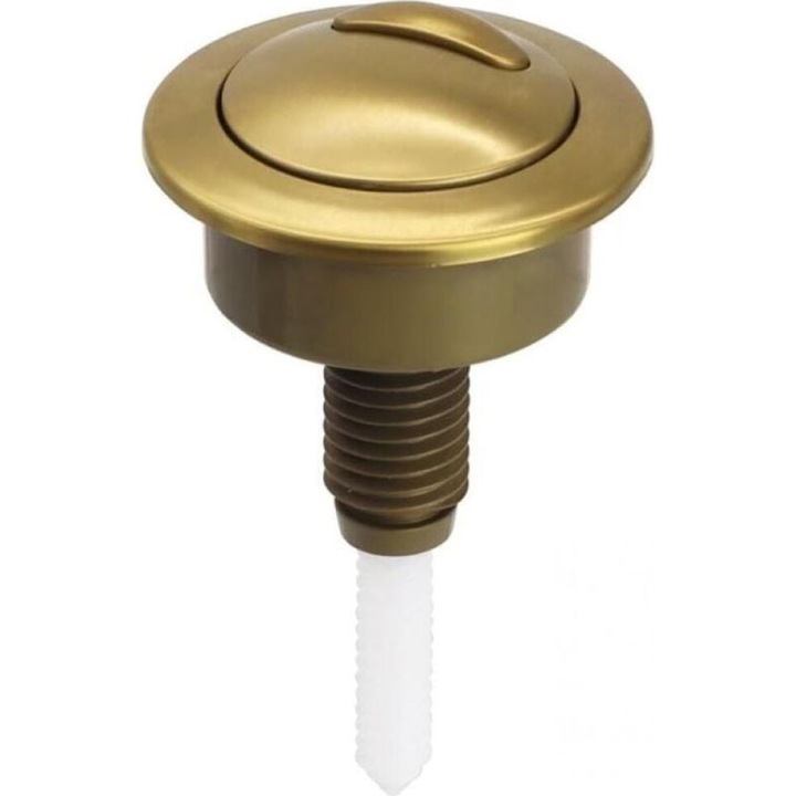 Buton rezervor WC / buton de spalare compatibil Twyford Optima 49 (art. 34494907), finisaj auriu periat, cu sistem dual de spalare, diametru 48mm pentru gauri 39-42mm, 1 buc.