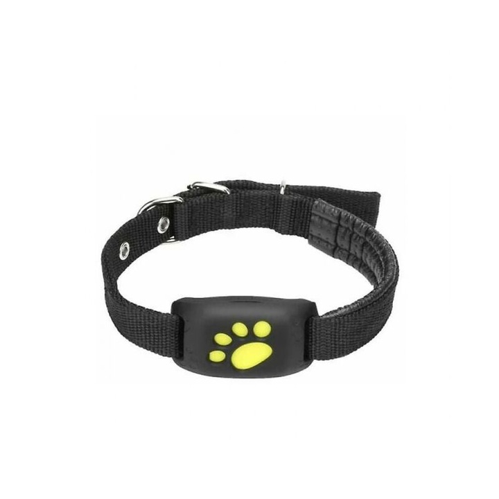 Tracker gps pentru animale de companie, localizator gps cu localizare in timp real si alerta geofencing, negru, ajustabil 43-58 cm