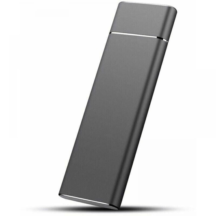 Външен SSD / външен твърд диск 64 GB, USB 3.0, корпус от алуминиева сплав, удароустойчив, ултратънък и преносим, антрацит, 1 бр.