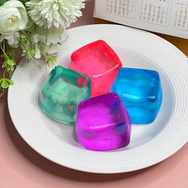 Antistress squishy játék, puha antistressz labda cukorka megjelenéssel és por töltelékkel, 4.5 cm, Többszínű, 1 db