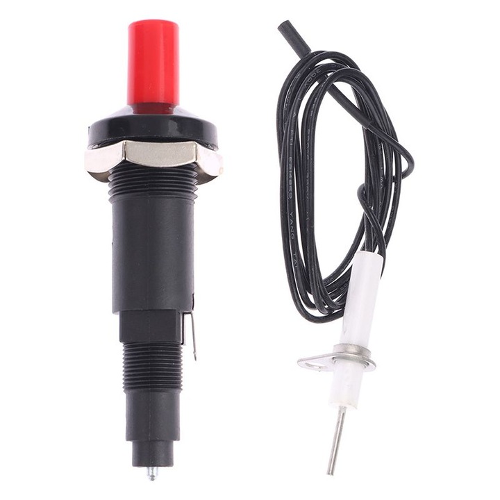 Aprinzator piezo pentru aragaz, plastic PP, cablu 1m, alb, 18KV, 65g