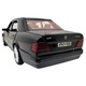 Mercedes-Benz E500 AMG W124 fekete modellautó 1:28 fém replika fényekkel és hangokkal, működő ajtók, motorháztető, csomagtartó