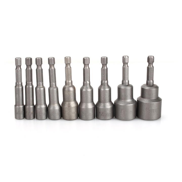 Set adaptor magnetic pentru burghiu 19mm crom vanadiu 65mm