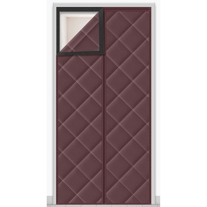 Perdea magnetica pentru usa, izolare termica si fonica, maro, 85x210cm
