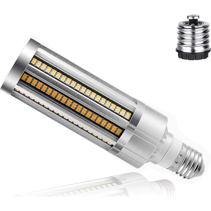 LED kukorica izzó / kukorica lámpa E27 50W, 6000K, 6000 lumen, 350W-nak megfelelő, 360°-os körkörös világítás, alumínium ház, hideg fehér, 1 db