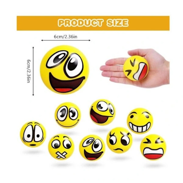 Set 12 mingi antistres, PU, 6.3cm, multicolor