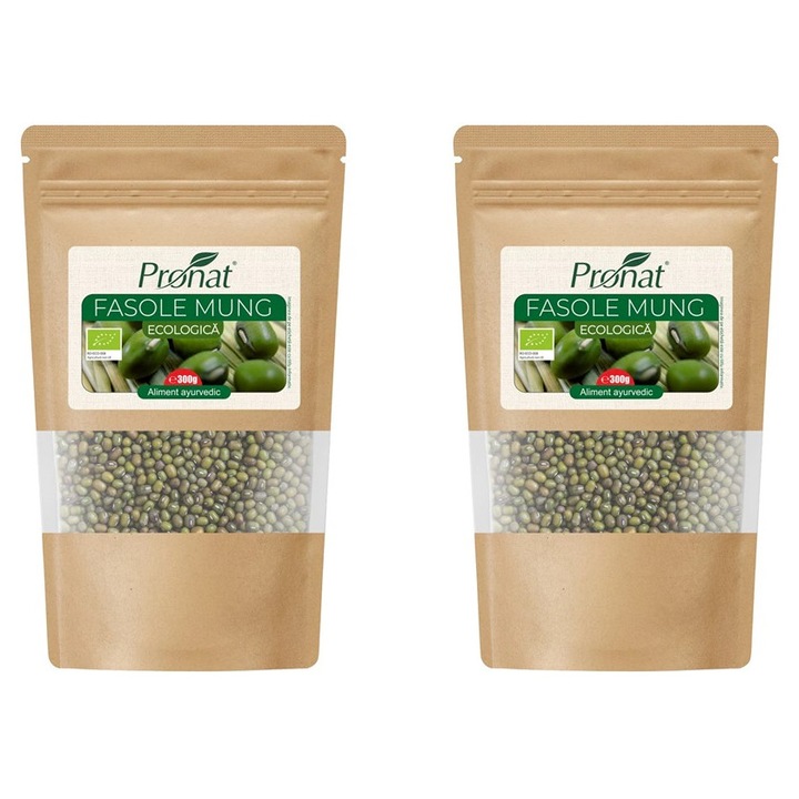 2 x Fasole mung bio, 300g Pronat