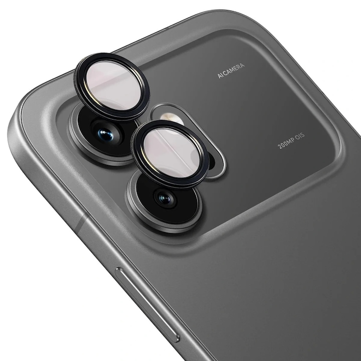 Folie sticla camera foto Bizon Glass Snap Lens compatibila cu Honor 600, Negru