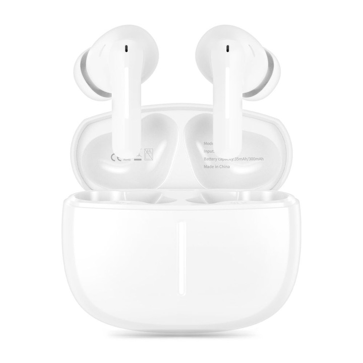 Tech-Protect Ultraboost Pro G3 vezeték nélküli fülhallgató, TWS, Bluetooth 6.0, 6 óra üzemidő, 335mAh, USB-C, Fehér