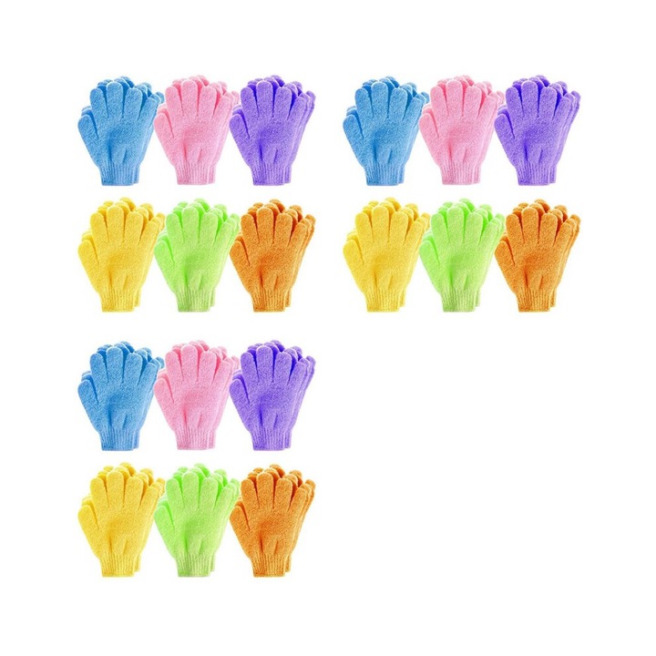 Manusi exfoliante pentru baie set 90 buc multicolor 18x13cm