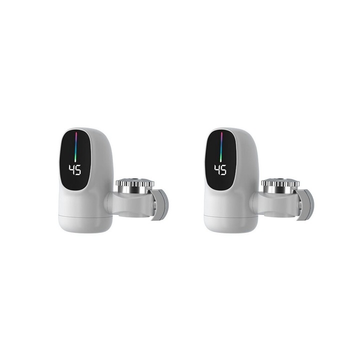 2 db azonnali vízmelegítő készlet 3000W, digitális, fehér, 35-50°C, 220V UK csatlakozó
