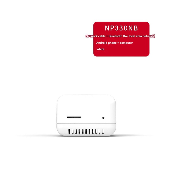 Server de imprimare / print server NP330, USB 2.0, port RJ45 10/100 Mbps, compatibil Android si Windows, alb, 2 bucati