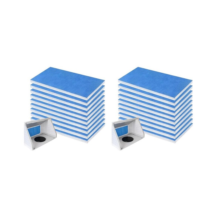 Filtre cabine vopsire 24 buc, fibros sticla, 40.6x18.4x2cm, set 2 buc