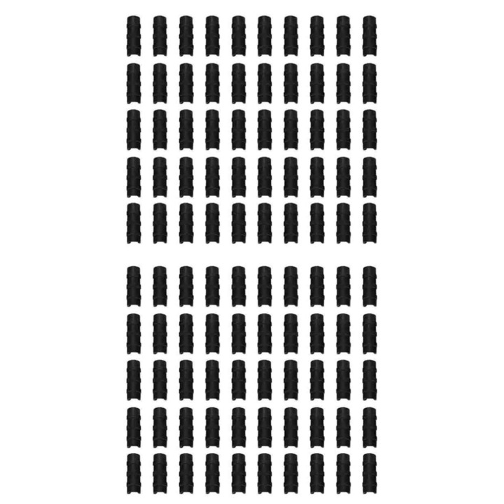 Set 100 cleme plastic negre pentru folie sera 20x60mm