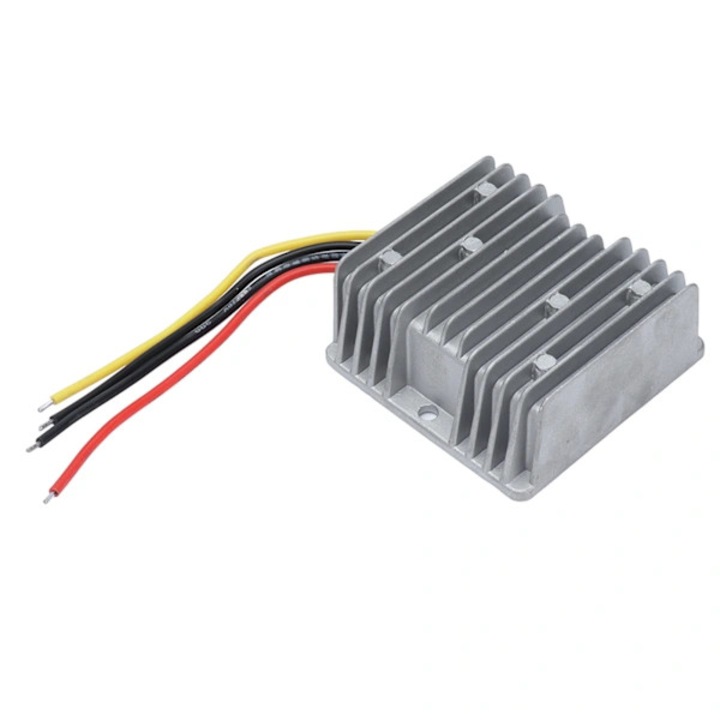Convertor DC Buck, regulator tensiune 24V pana la 13.8V, 10A, pentru auto, Argintiu, 1 bucata
