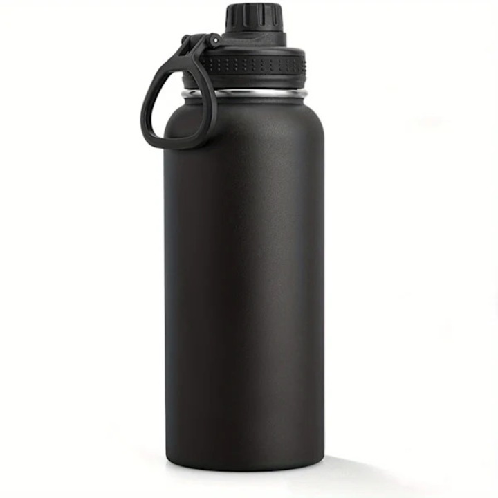 Termosz kulacs 32oz rozsdamentes acél fekete duplafalú vákuum