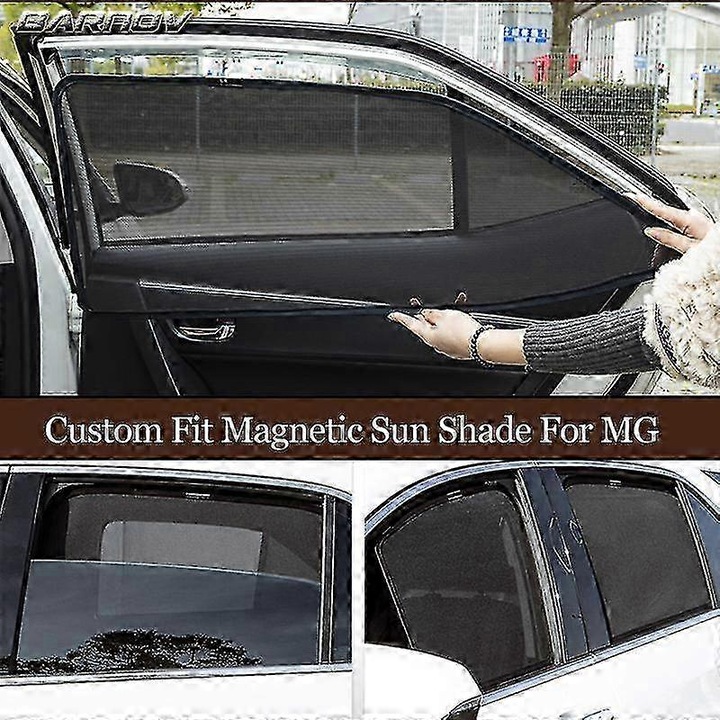 Mágneses autó napellenző, MG ZS/GS/GT/HS/MG3/MG5/MG6 modellekhez, függöny típusú háló, mágneses rögzítés, teljes lefedettség, Fekete