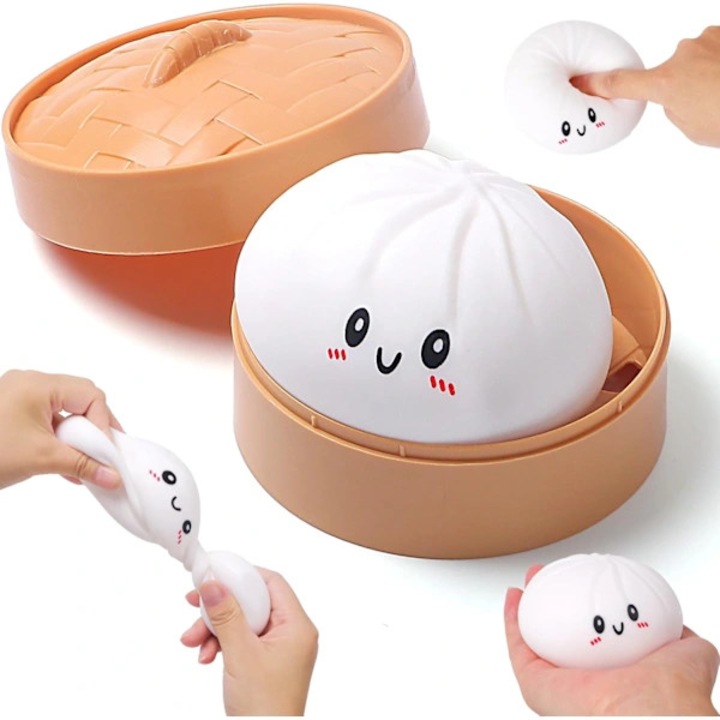Jucarie antistres baozi, moale, violet, 1 buc