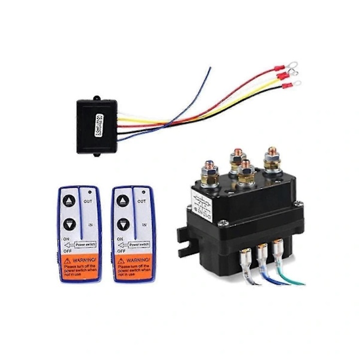 Kit telecomanda wireless 12V, 250A, negru, 50m, universal, 12V winch, ATV, SUV, set