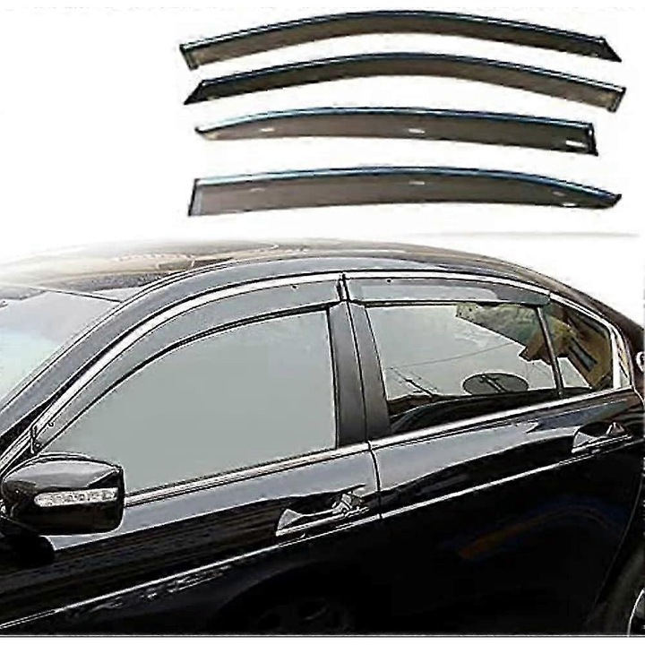 Комплект от 4 броя, ветробрани за автомобилни прозорци за Honda Accord 2008-2013, от ABS, защита срещу дъжд и вятър, намаляват шума и изпотяването, опушени