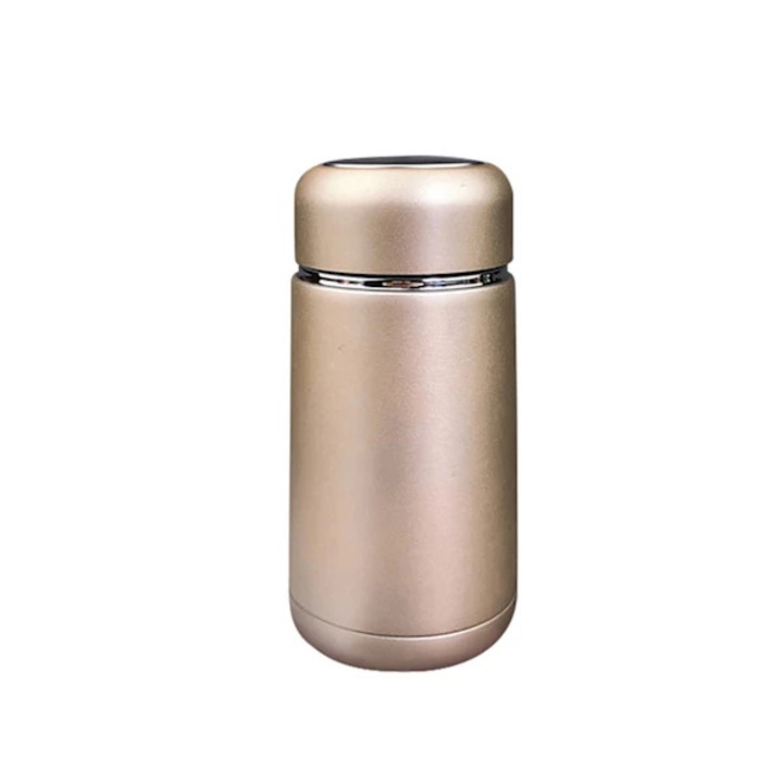 Termos, sticla termoizolanta din otel inoxidabil cu filtru intern pentru ceai, izolatie termica, portabil, auriu, 300ml