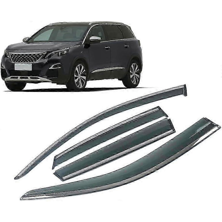 Ветробрани за кола, комплект 4 бр. за Peugeot 5008 2016-2019, черен, 1x1x1 см